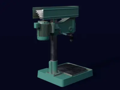 Vintage NS-12 drilling machine Low-poly 3D model