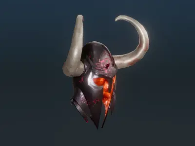 Darklord Helmet - Magical medieval helmet - Evil Low-poly 3D model