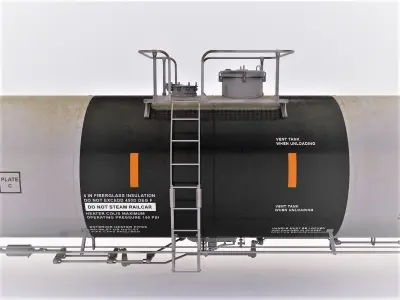 Railroad tank white 3D model