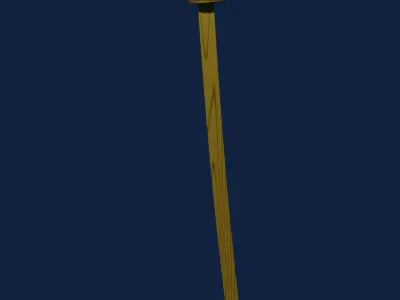 Training wooden sword katana low-poly Low-poly 3D model