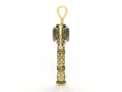 Antique Art Deco Axe Pendant 3D print model