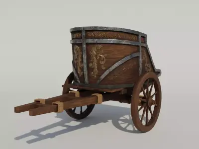 Roman Chariot Low-poly 3D model