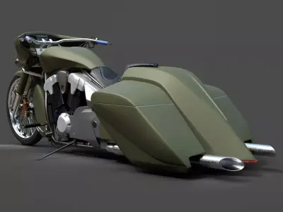 Custom Honda VT1300 Slammer - Hyper-Detailed Bagger 3D Model 3D model