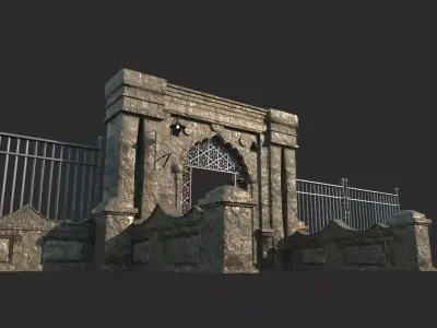 Ancient architecture  Classical gate  Iron gate 3D model