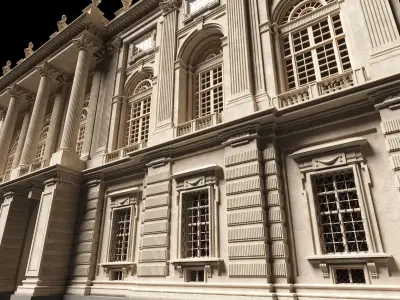 Classic Baroque Palace Facade Free 3D model