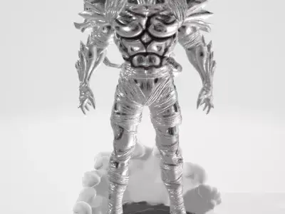 Cosmic Garou The hero Hunter - One Punch Man Silver reflective 3D print model