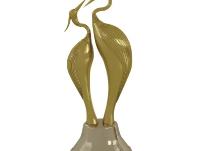 Bird statue Low-poly 3D model