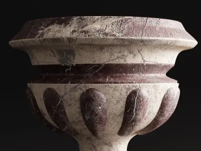 Urn planter ruined Low-poly 3D model