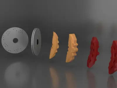 Generic Car Wheels Tire 3D Models Low and High Poly Low-poly 3D model