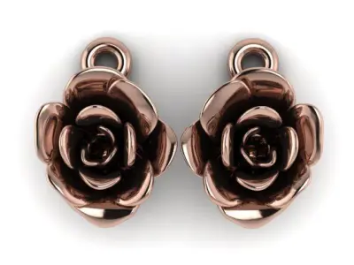 rose earrings 3D print model