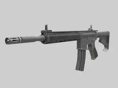 Game-ready 3D M4A1-MK18 and Sig Sauer P226 Low-poly 3D model