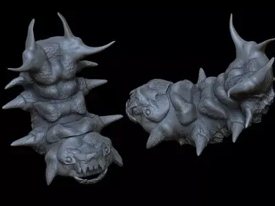 Monster sea worm clay alien scifi  3D model