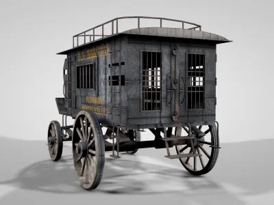 Wild West Jail Wagon V2 3D model