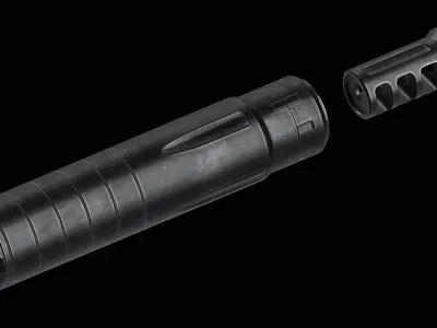 Gemtech Series Neutron 7x62 cal 300 Low-poly 3D model
