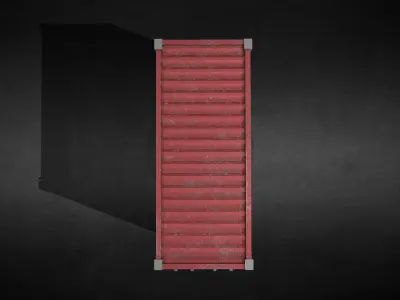 53ft Shipping Container that is Game Ready Low-poly 3D model