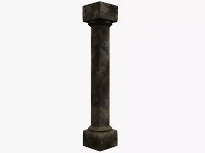 Column stone Low-poly 3D model 2