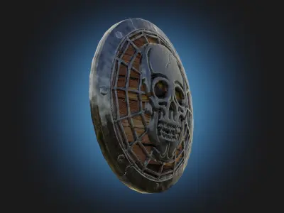 Stylized death shield PBR low-poly game ready Low-poly 3D model