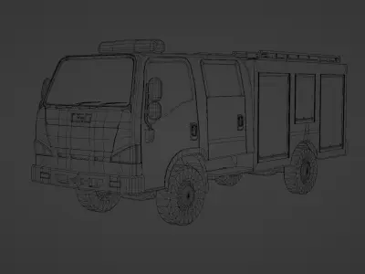 Fire Truck Low-poly 3D model from CGTrader - Low-poly