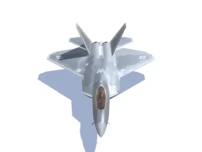 F-22 Raptor Jet Fighter Aircraft Low-poly 3D model