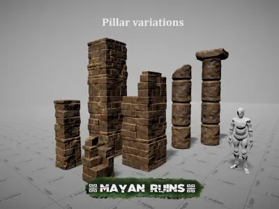 Mayan Ruins Low-poly 3D model