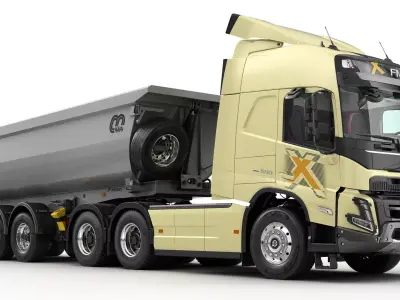 VOLVO FMX 2020 6X4 with Tipper Trailer 3D model