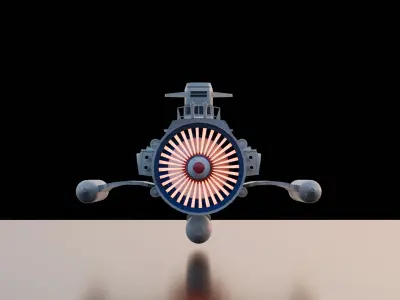 Turbine engine submarine 3D model