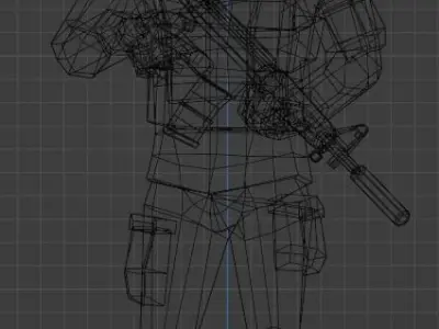 Low Poly Soldier Low-poly 3D model