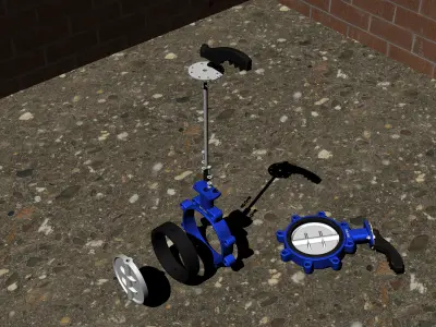 Butterfly valve P08-LM-L DN200 Free 3D model
