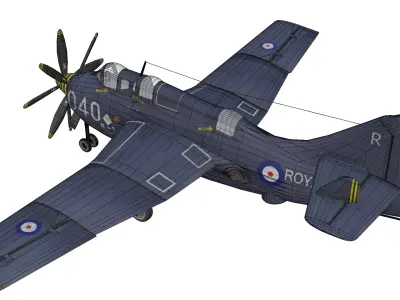 Fairey Gannet Low-poly 3D model purchase