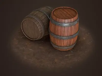 Old Barrel Free low-poly 3D model