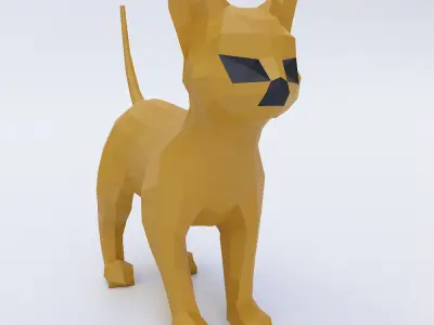 Cat 3d model polygonal Low-poly 3D model