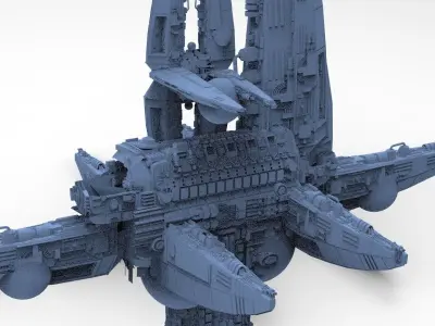 Wraith Interceptor architecture Mothership 3 3D model