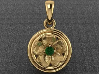 Flower Pendant 3D print model 6