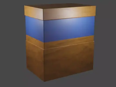 Fish Tank -low-poly--wood-PBR- Free low-poly 3D model