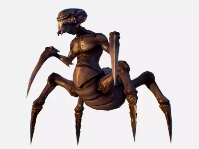 Arthropod Alien Hornbeam Bug Game Character Low-poly 3D model purchase