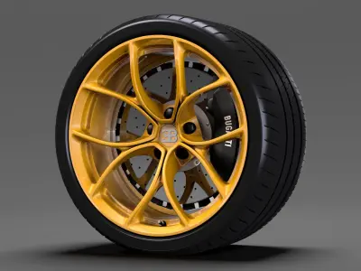 Bugatti Chiron wheel 3D model