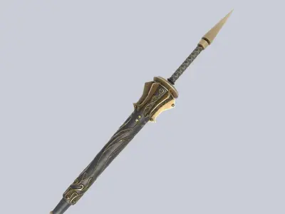 Fantasy lance Low-poly 3D model