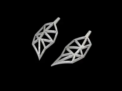 Minimal Leaf Earring  3D model