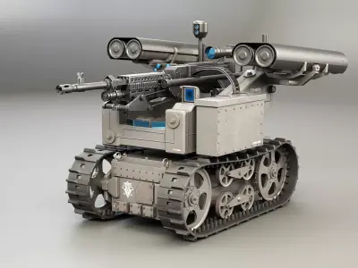 Military Tracked Robot V2 3D model