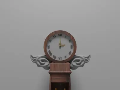 Dark tall clock furniture 3D model