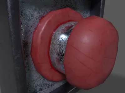 Emergency Stop Button Low-poly 3D model