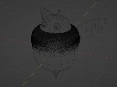 Stylised Cartoony Cute Bee  Low-poly 3D model