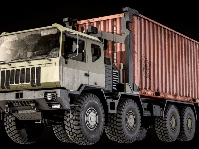 Iveco M320 with loading cargo system Low-poly 3D model