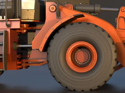 Wheel Loader Copper Brown Low-poly 3D model