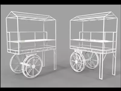 Metal Cart design Low-poly 3D model