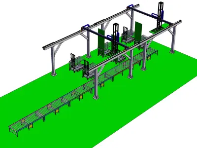 Rock wool board automatic sorting equipment 3D model