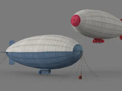 Lowpolygonal Airships Low-poly 3D model