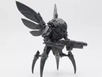 Alien Soldiers Miniatures Set  Sci Fi Army STL Pack 3D print model