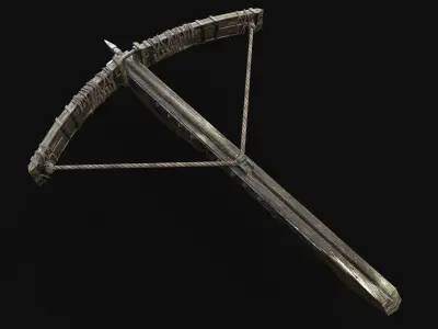 CROSSBOW GENERIC MEDIEVAL WEAPON ORC BALLISTA HUNTER BOLT Low-poly 3D model