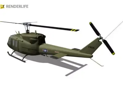 Huey Bell UH-1 helicopter 3D model